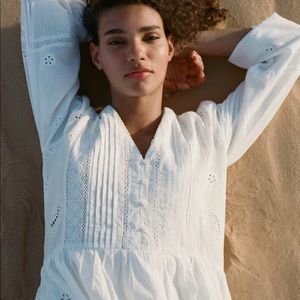 NWT Zara women embroidered maxi dress size XS